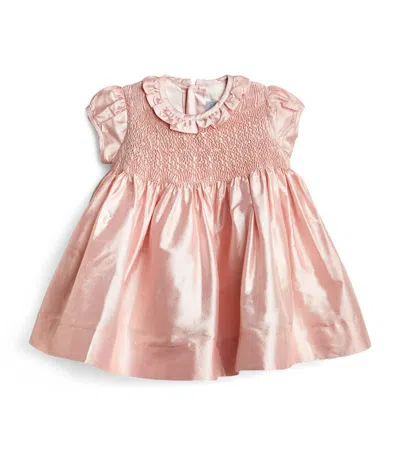 Pepa London Silk Smocked Dress (12-18 Months) In Pink