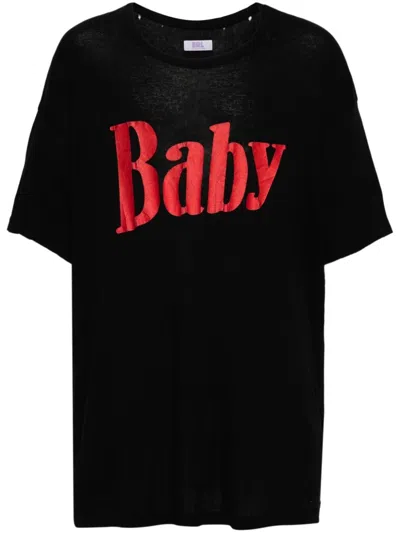 Erl Baby Black Crew Neck T Shirt In Schwarz