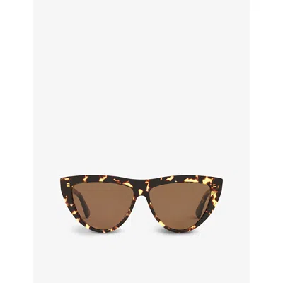 Bottega Veneta Womens Brown Bv1018s 57 Cat-eye Acetate Sunglasses