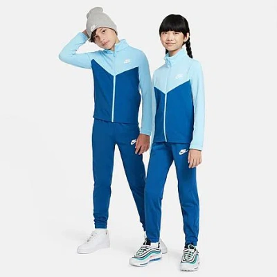 Nike Sportswear Big Kids' Tracksuit In Aquarius Blue/court Blue/white