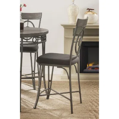 Simplie Fun Landis Counter Height Chair (set-2) In Fabric & Gunmetal In Brown