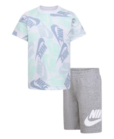 Nike Kids' Toddler Boys Futura Toss Shorts And T-shirt, 2 Piece Set In Dark Grey
