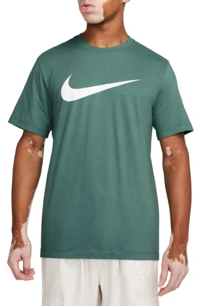 Nike Icon Swoosh Cotton Graphic T-shirt In Green