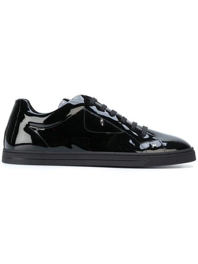 Fendi Black Patent Sneakers In Black