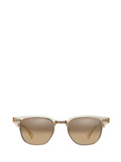 Garrett Leight Sunglasses In Pure Glass-gold/brown Layered Mirror
