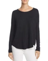Rag & Bone Hudson Crewneck Long-sleeve Top In Black