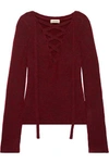 L AGENCE CANDELA LACE-UP KNITTED SWEATER