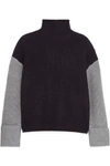 VICTORIA VICTORIA BECKHAM Oversized color-block wool turtleneck sweater