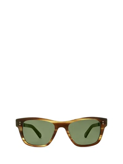 Mr Leight Mr. Leight Sunglasses In Matte Beachwood-white Gold/boxwood Green