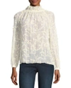 REBECCA TAYLOR ELLIE EMBROIDERED SEMISHEER SILK TOP,PROD203050194