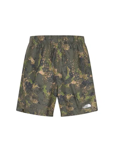 The North Face Logo Printed Shorts In Green