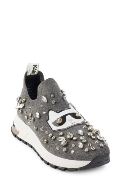 Karl Lagerfeld Malna Sneaker In Dk Silver