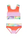 Stella Mccartney Kids' Logo Tape Ombré Bikini Set In Multi