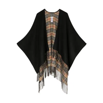 Burberry Capes In Black/brown