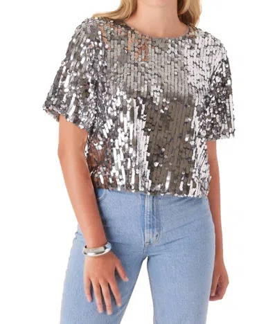 Crosby By Mollie Burch Maxwell Tee In Disco Sequin In Silver