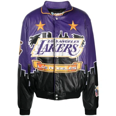 Jeff Hamilton Skyline La Lakers 夹克 – 黑色 & 紫色 In Blue