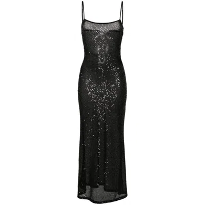 Musier Sequin-embellished Maxi Dress In Black