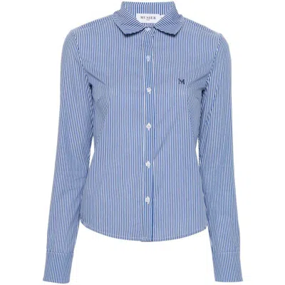 Musier London Logo-embroidered Striped Shirt In Blue