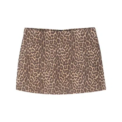 Musier Savana Leopard-print Mini Skirt In Brown