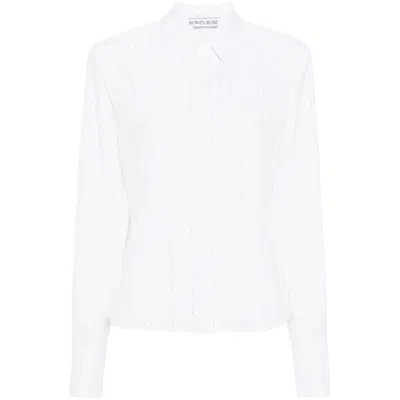 Rowen Rose Crystal-embellished Cotton Shirt In White