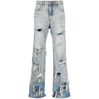 Who Decides War Gnarly Distressed Jeans In Blue