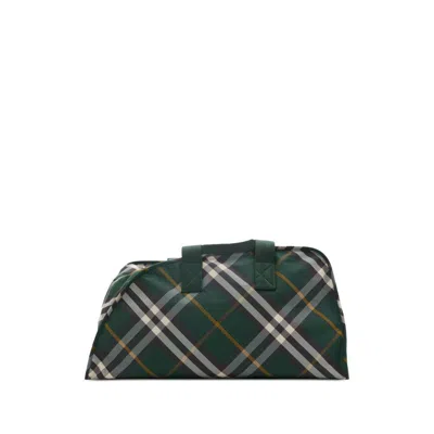 Burberry Large Shield Check-pattern Duffle Bag In Green