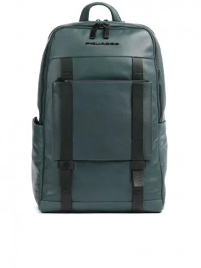 Piquadro Leather Laptop Backpack 14" Bags In Green