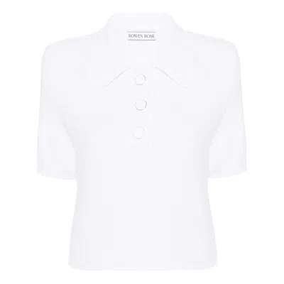 Rowen Rose Logo-embroidered Polo Shirt In White