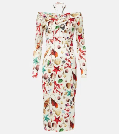Dolce & Gabbana Capri Printed Silk-blend Midi Dress In Multicolor