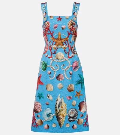 Dolce & Gabbana Capri Printed Minidress In Blue