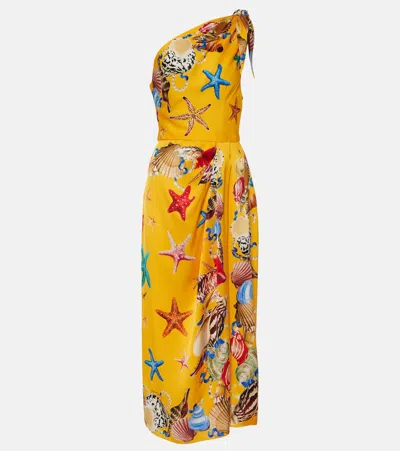 Dolce & Gabbana Capri Printed Silk-blend Midi Dress In Multicoloured