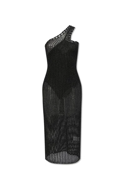 Iro Widdy One-shoulder Knitted Dress In Black
