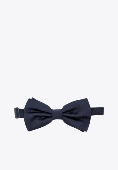 Dolce & Gabbana Adjustable Silk Bow Tie In Blue