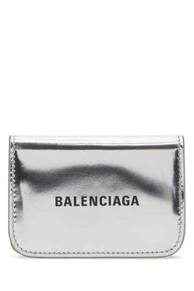 Balenciaga Woman Silver Leather Wallet