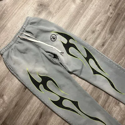 Pre-owned Hellstar Future Flame Sweatpants Flare In Grey