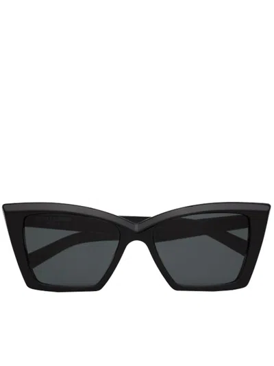 Saint Laurent Sl 657 Square Cat-eye Sunglasses In Black