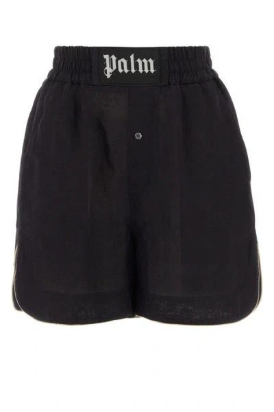 Palm Angels Woman Shorts In Black