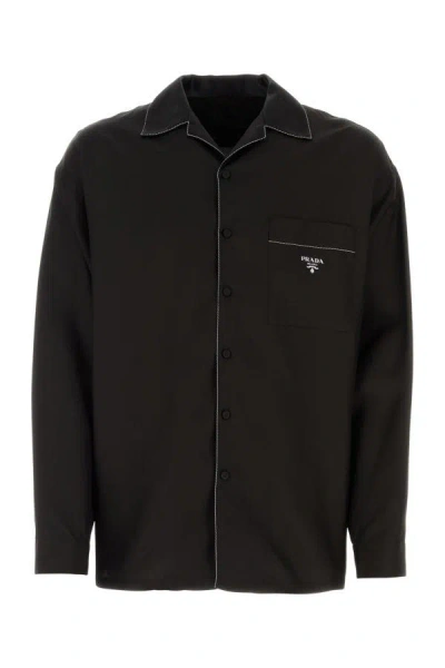 Prada Man Black Silk Shirt