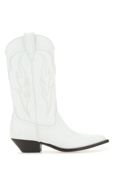 Sonora Woman White Leather Santa Fe Ankle Boots