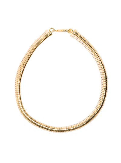 Federica Tosi 'cleo' Necklace With Clasp Fastening In 18k Gold Plated Bronze Woman In Grey