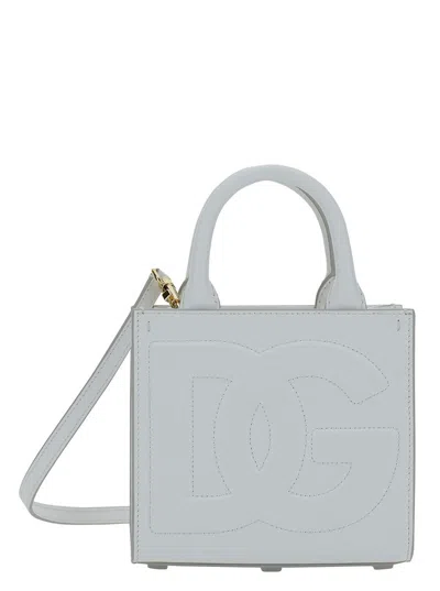Dolce & Gabbana 'dg Daily Small' White Handbag With Tonal Dg Detail In Smooth Leather Woman