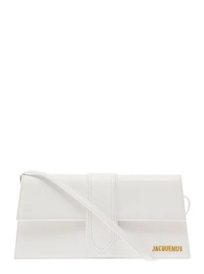 Jacquemus Le Bambino Long White Handbag With Removable Shoulder Strap In Leather Woman