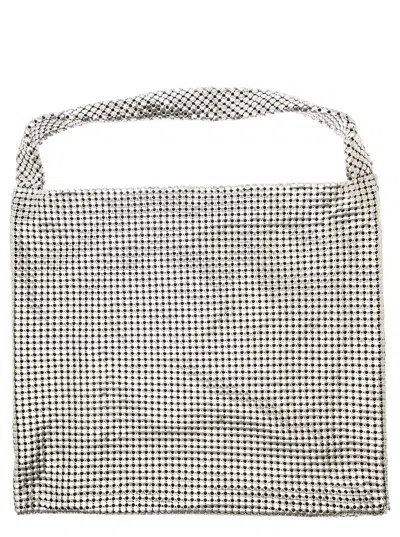Rabanne 'pixel' Silver-tone Tote Bag In Metallic Mesh Woman In Grey