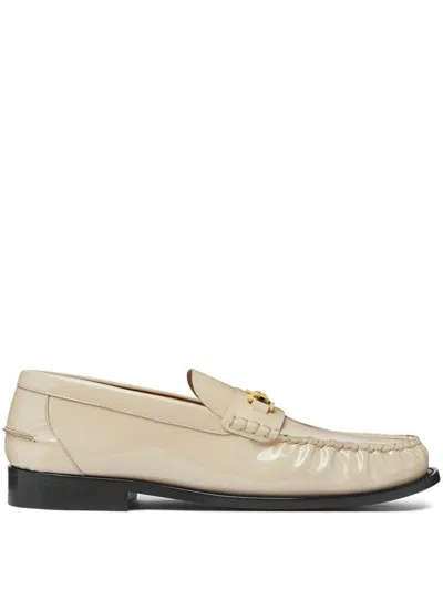 Versace Flat Shoes In Light Sand/gold