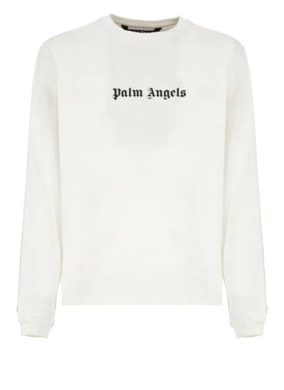 Palm Angels Logo-print Cotton T-shirt In White