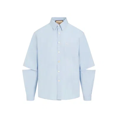 Gucci Cotton Shirt In Blue