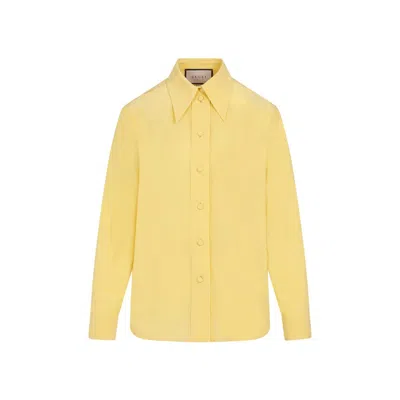 Gucci Crepe De Chine Shirt In Yellow
