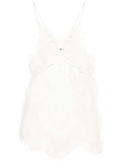 Isabel Marant Victoria Guipure Embroidered Empire Cami Top In White