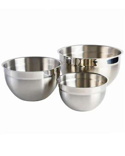 Babish 3pc Nesting Stainless Steel Mixing Bowl Set In Gray