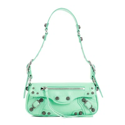 Balenciaga Le Cagole Sling Leather Xs Bag In Green